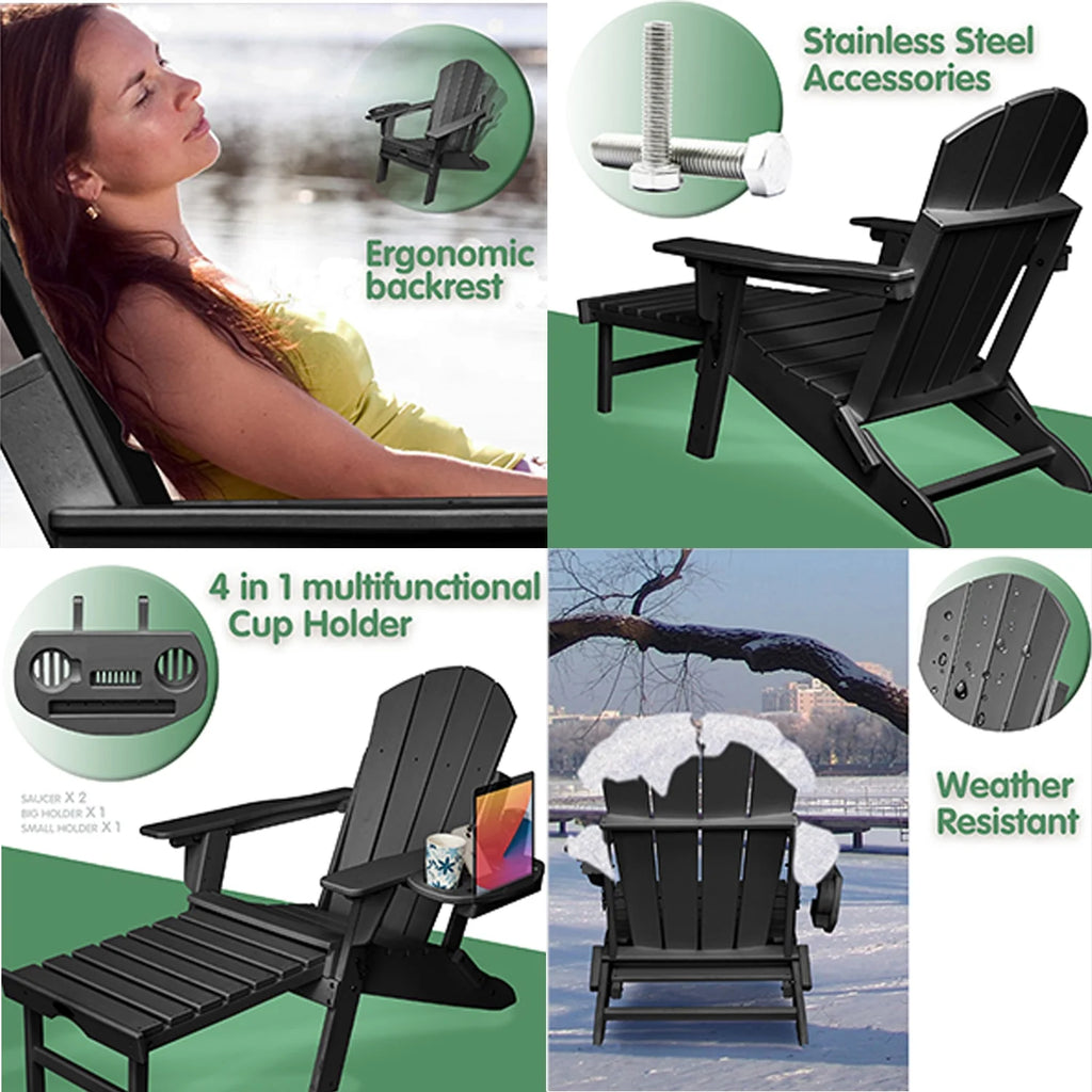 Folding Adirondack Chair with Ottoman Z88668