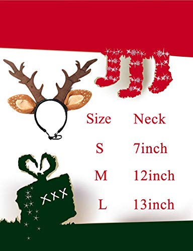 Pet Deer Costume Hat Christmas Dog Antlers Headbands Elastic Band Adjustable Reindeer Cap (Medium) X374