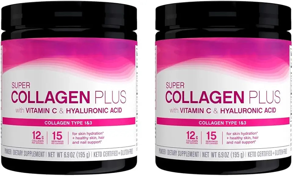 Collagen Powder with Vitamin C and Hyaluronic Acid, Unflavored, 6.9 oz, 2 Pack N57541