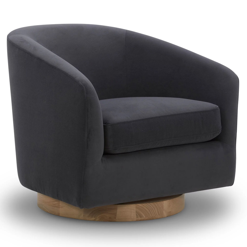 Ivory White Fabric Swivel Accent Chair K841791