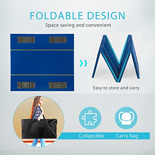 79 x 36 Inch Foldable 8-Player Poker Tabletop with Cup Holders and Carrying Bag X481198