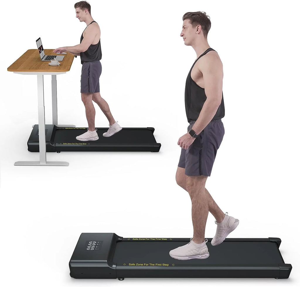 0.6-3.8 MPH 2 in 1 Walking Treadmill White O3889