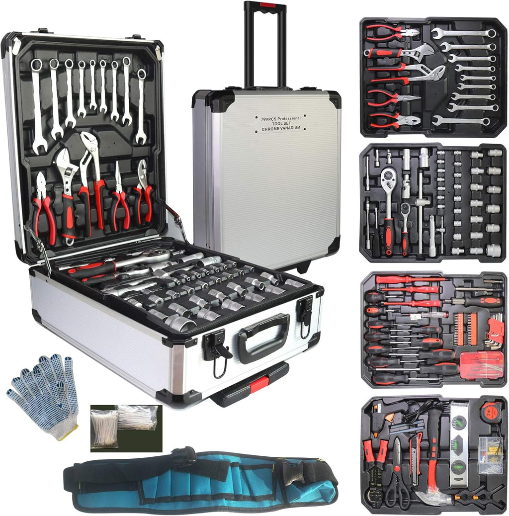 Aluminum Black Household Hand Tool Kit B325432