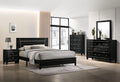 Black Solid Wood Queen Bedroom Set 6pcs L54150