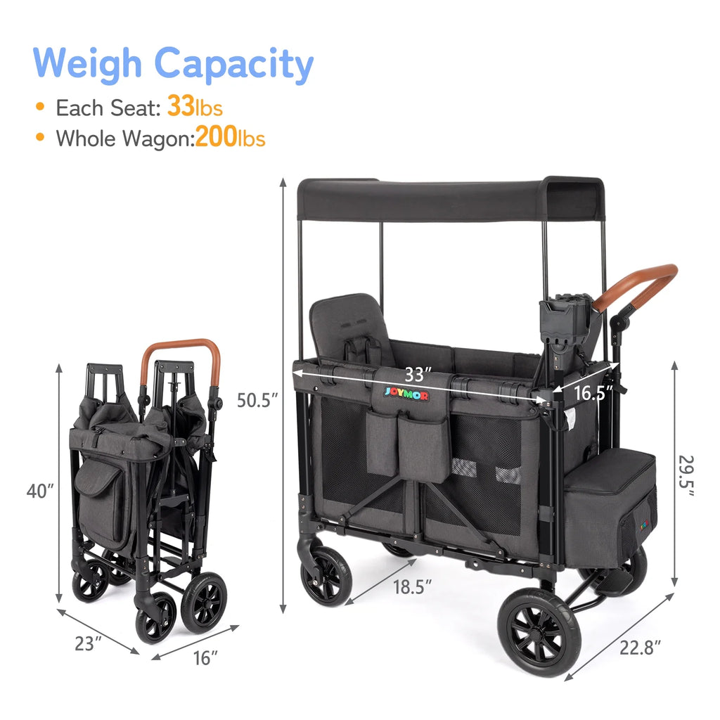 Double Stroller Wagon with 5 Point Harness Y475