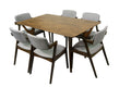 7-Piece Solid Wood Dining Table and 6 Chairs M48381