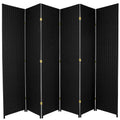 Black 6 Panel Woven Fiber Room Divider R13133