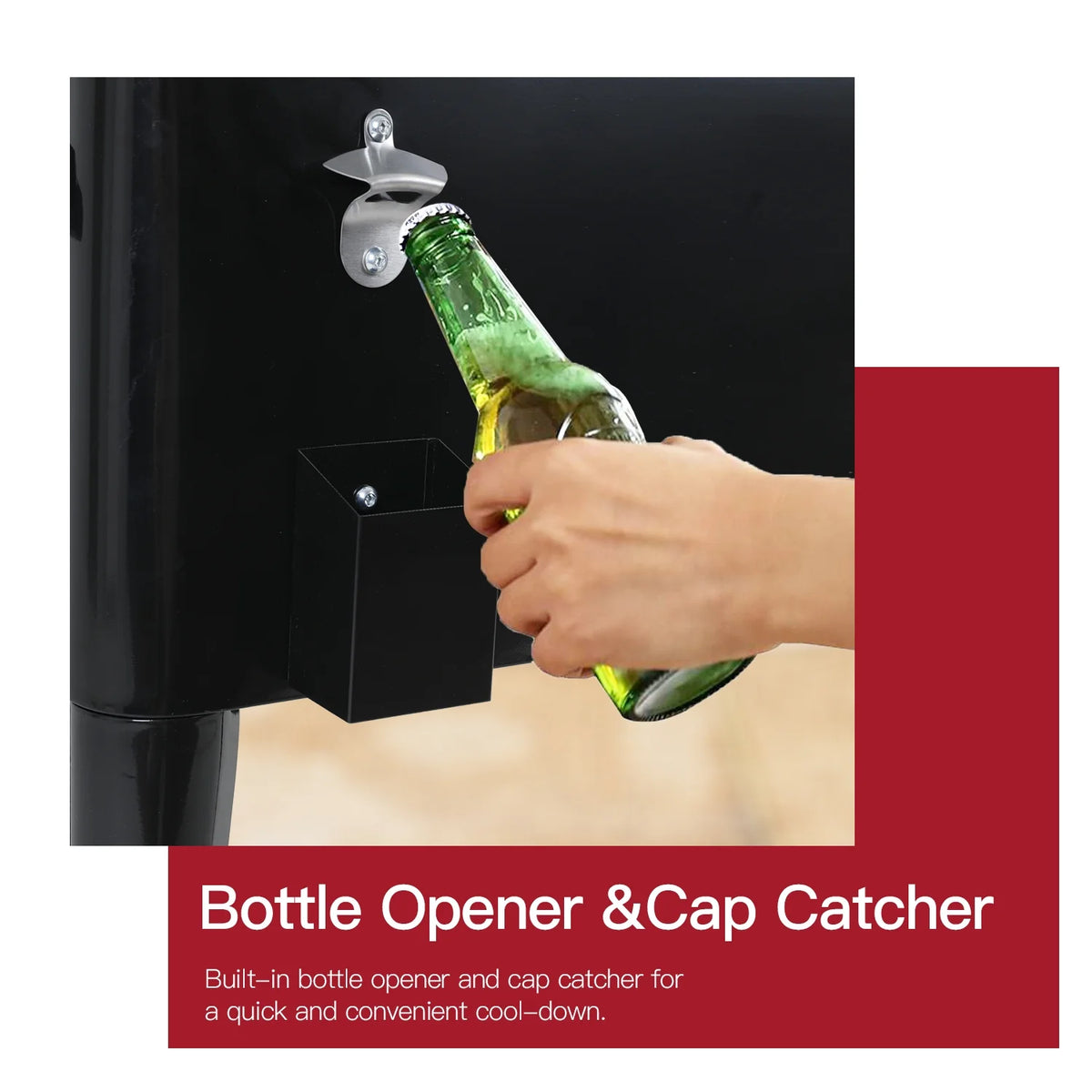 80 Quart Rolling Ice Cooler with Wheels and Bottle Opener A520632