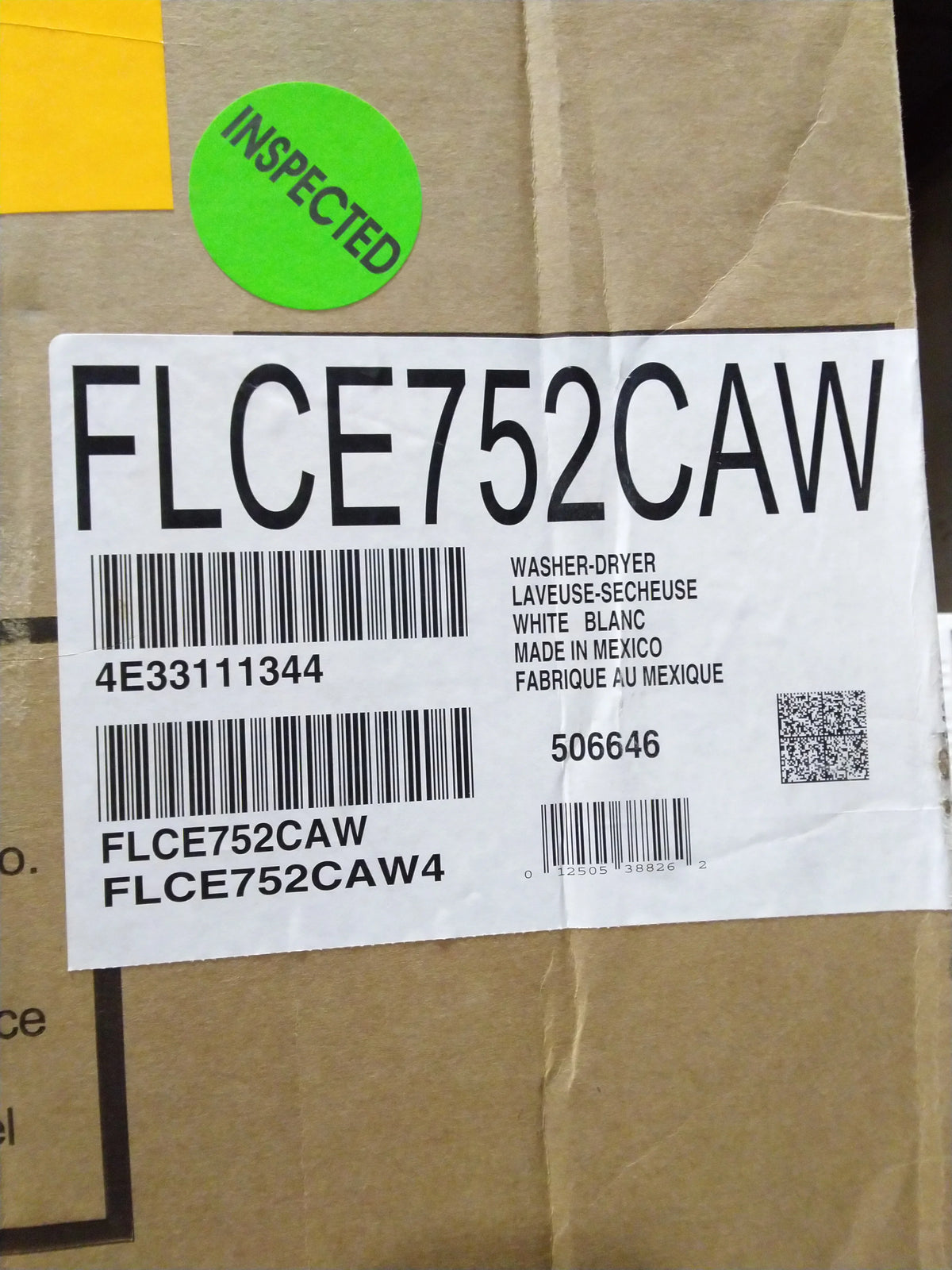 White Electric Washer and Dryer Laundry Centre K730271