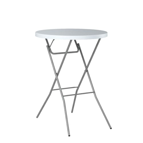 32in Round Folding Bar Height Table White B7673