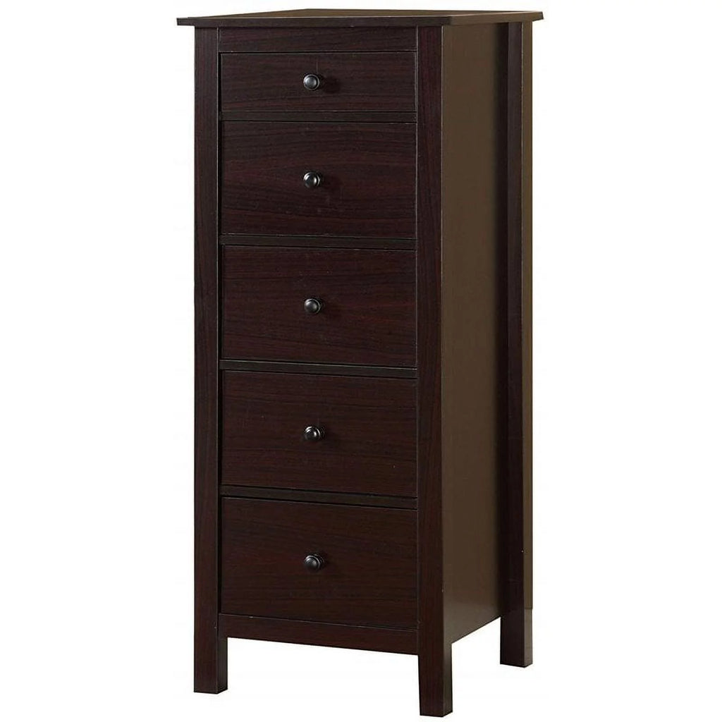 5 Drawer Espresso Brown Dresser Chest P2046