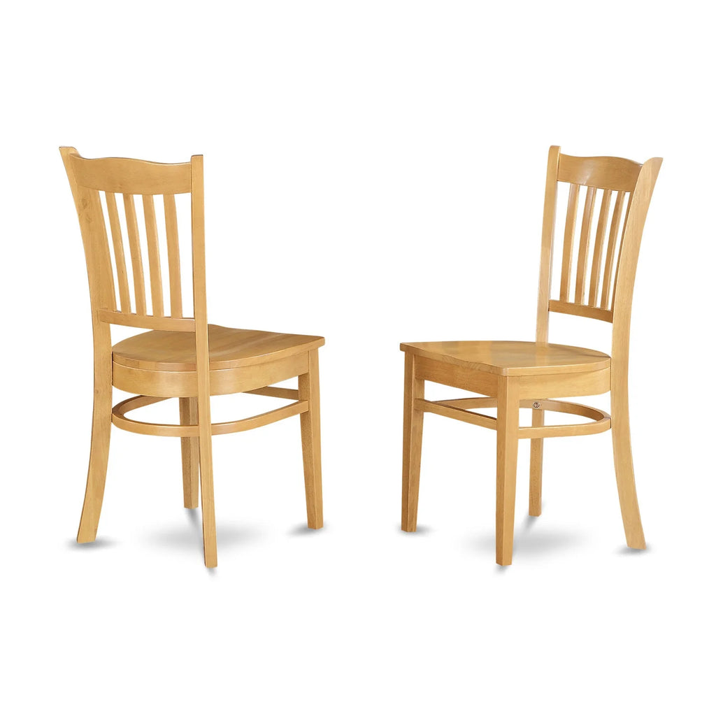 3 Pc Solid Wood Dining Table Set with 2 Chairs, Oak Finish Q26288