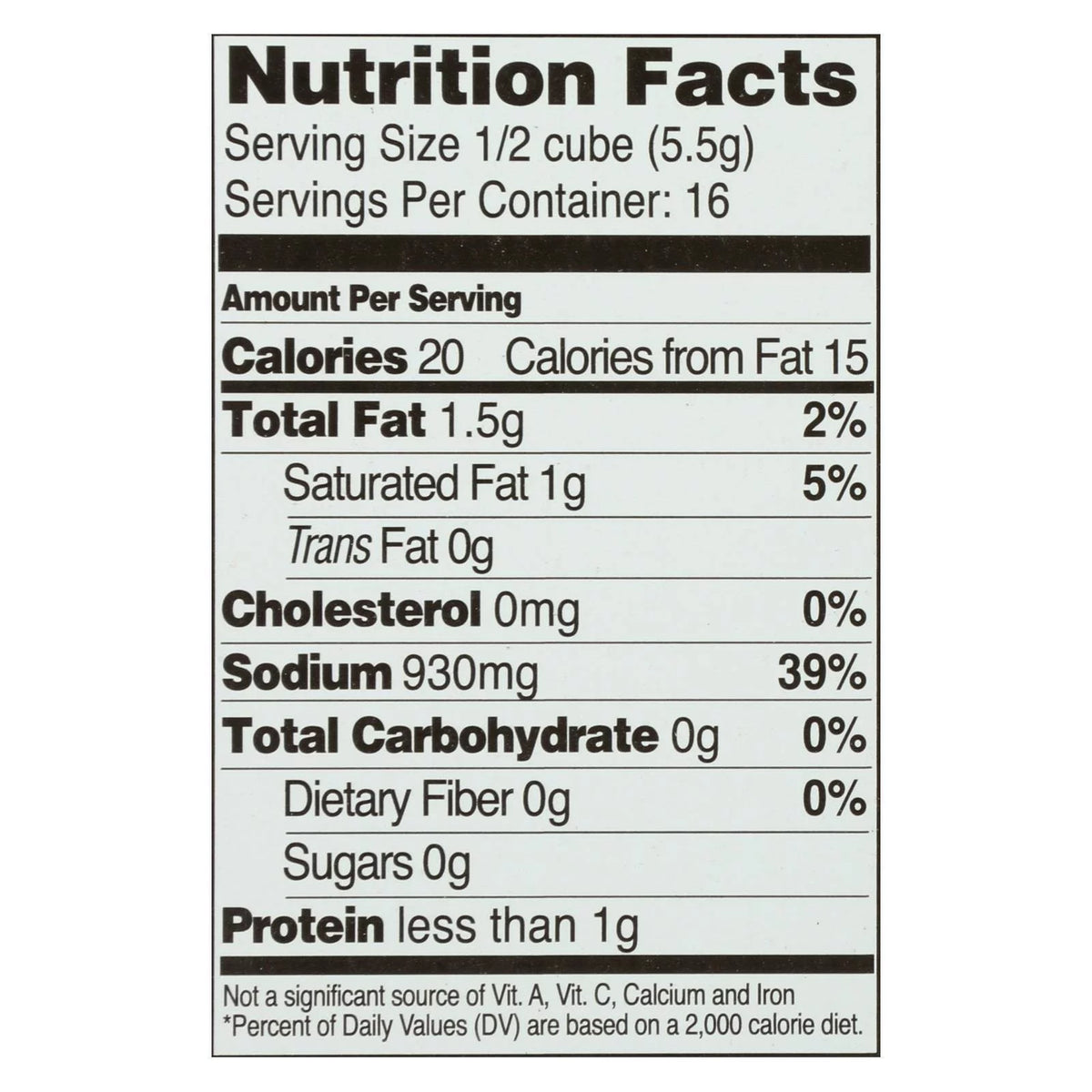 Natural Bouillon Cubes 3.1 oz Case of 12 H505