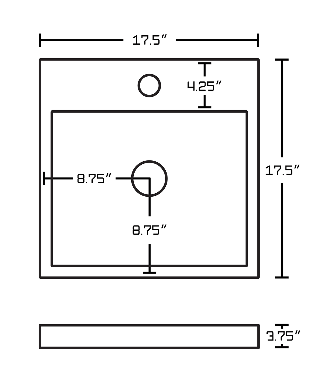 Square Vessel Sink V560267