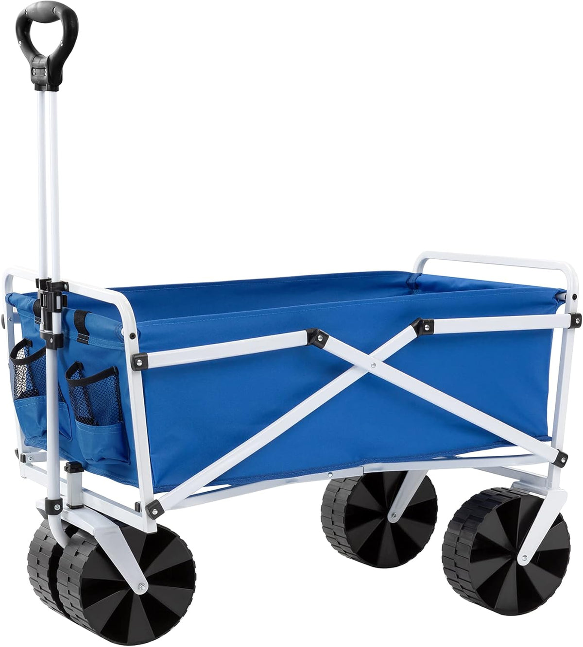 Folding Beach Wagon Collapsible Cart with Wheels Red N133