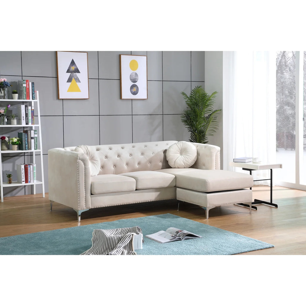 Ivory Sofa Chaise A2870