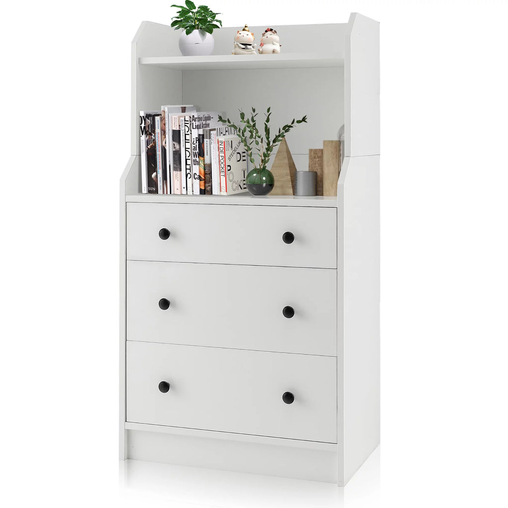 White 3 Drawer Wood Dresser T960322