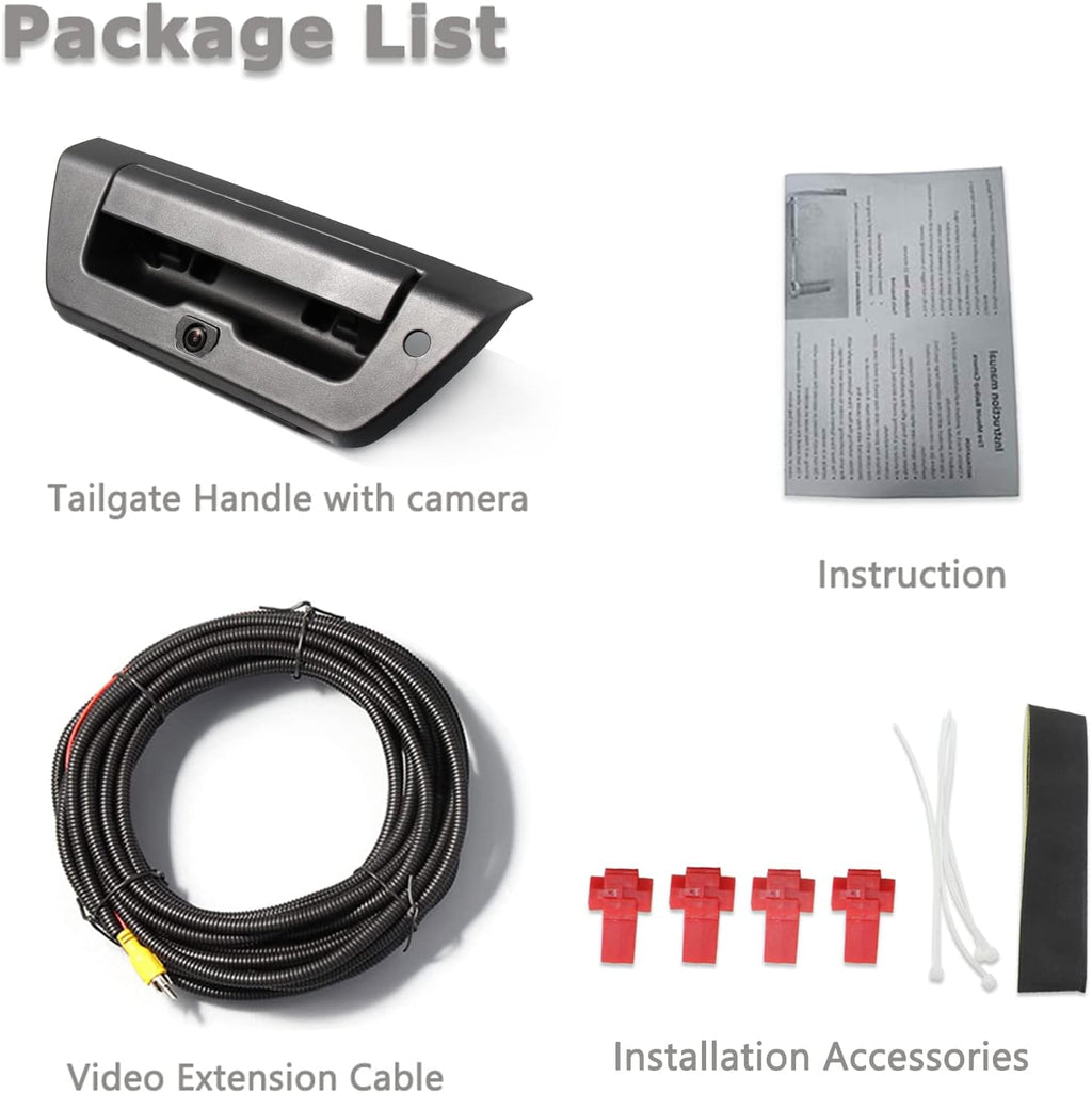 Tailgate Handle Backup Rear View Camera for Ford F150 2015-2019 Black F8779
