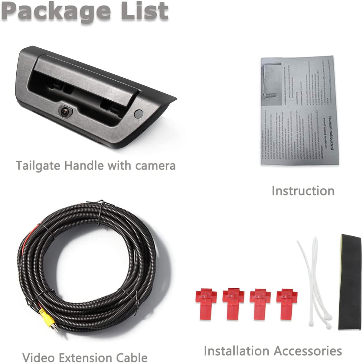 Tailgate Handle Backup Rear View Camera for Ford F150 2015-2019 Black F8779