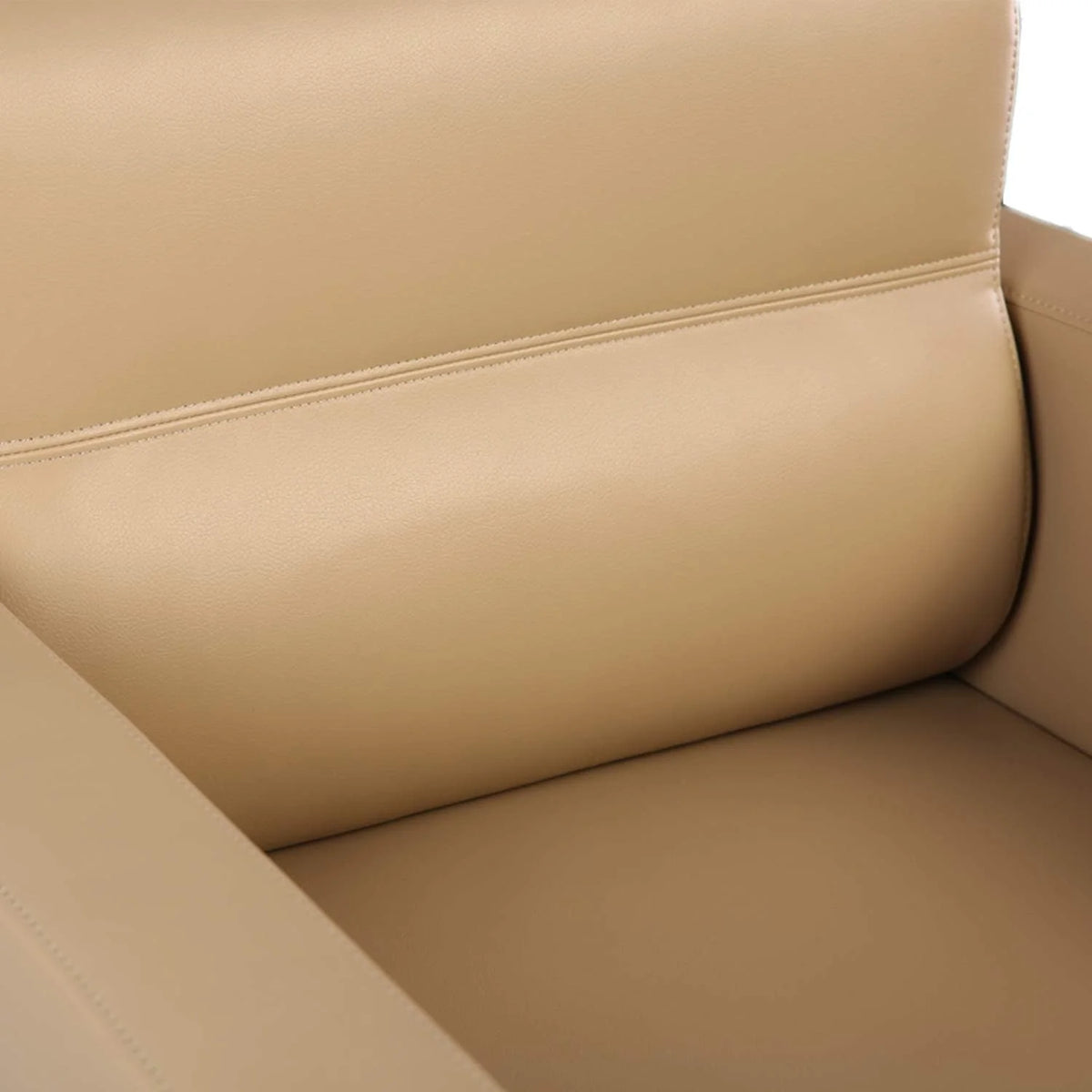 Beige PU Leather Office Guest Chair with Cushion C386712