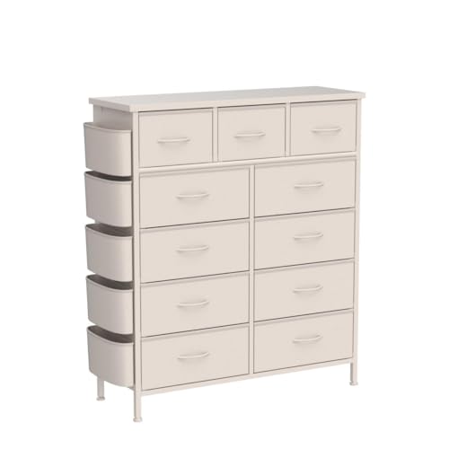 Black 11 Drawer Fabric Storage Dresser with Wood Top G848702