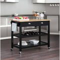 3 Tier Butcher Block Kitchen Cart with Drawers O53775
