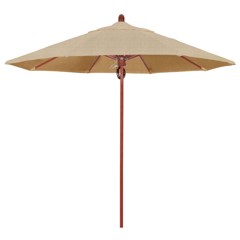 Red Oak Fiberglass Pole Market Umbrella with Pulley Lift V419