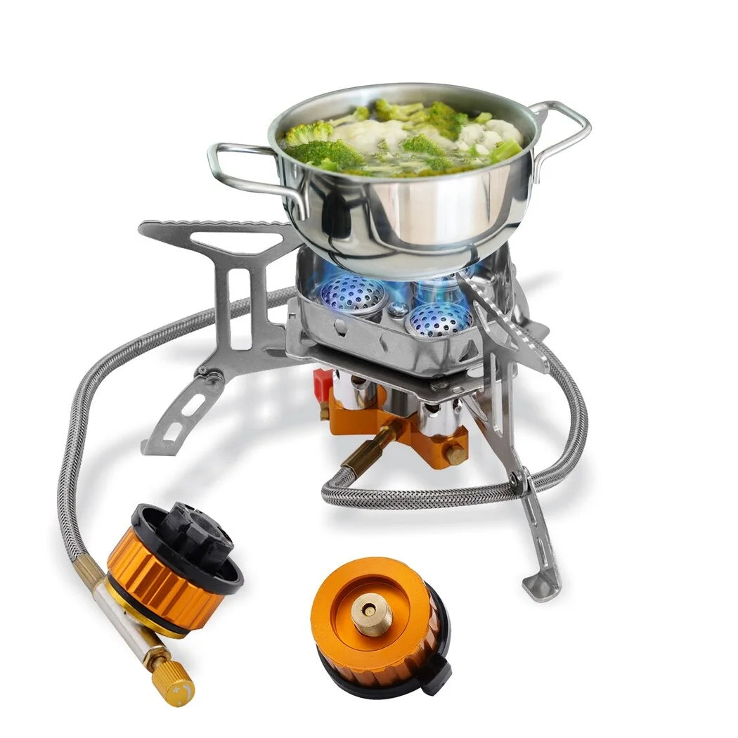 5800W Portable Foldable Camping Gas Stove with Piezo Ignition D9996