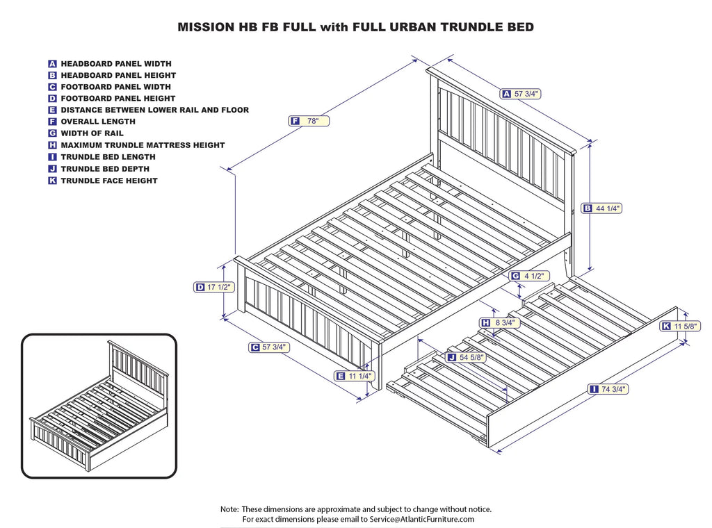 Full Platform Bed with Foot Board and Trundle Bed in Espresso A177028