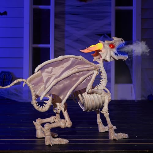 23.6" Mist-Spraying Dragon Skeleton Decoration K899748