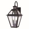 2 Light Motion Sensor Dusk to Dawn Outdoor Wall Lantern Textured Black Clear Glass G161731