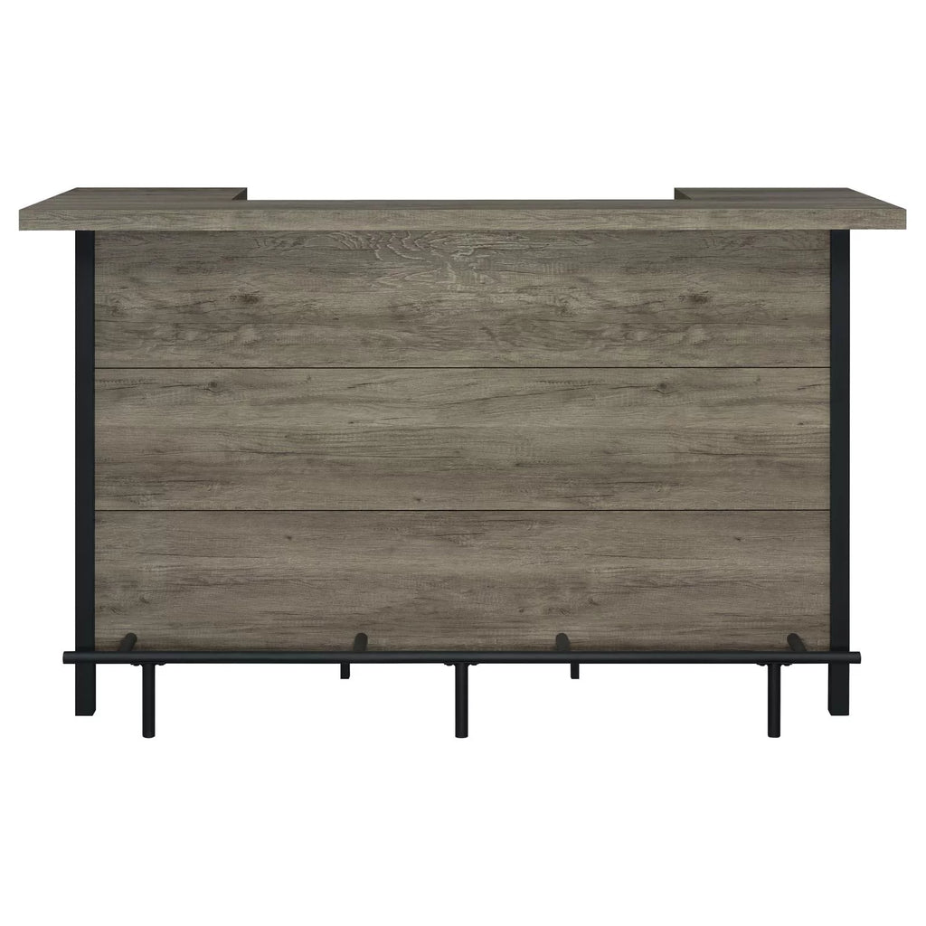 Bar Unit with Footrest Grey Driftwood and Black G856