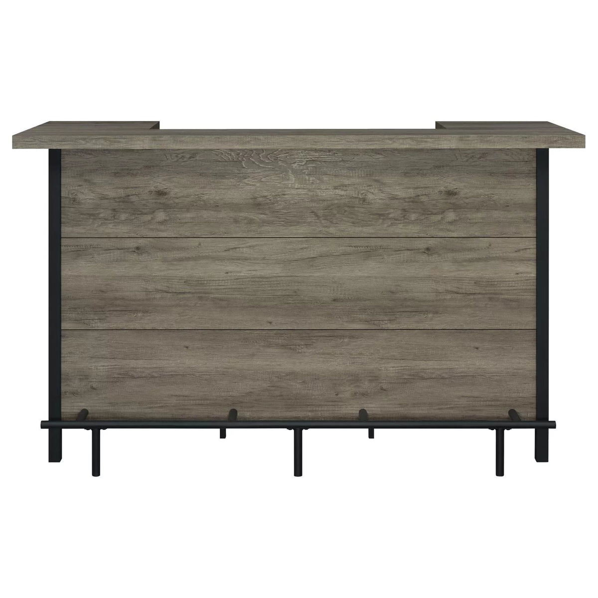 Bar Unit with Footrest Grey Driftwood and Black G856