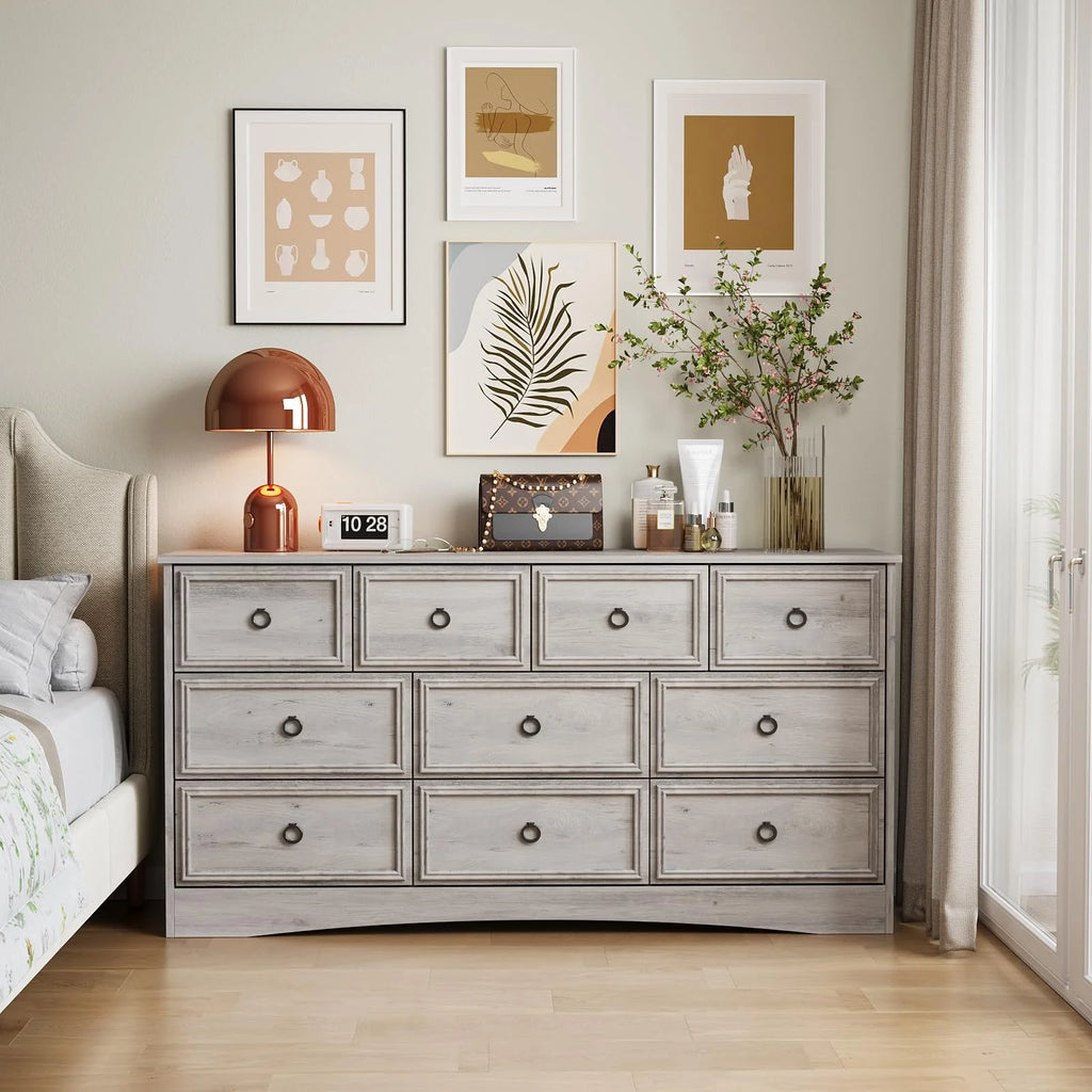 White 10 Drawer Dresser V3489