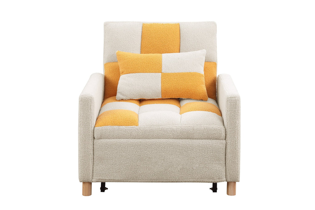 3-in-1 Convertible Sleeper Chair Bed Yellow U421565