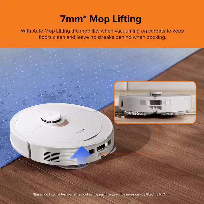 Robotic Vacuum and Mop with Self-Emptying, Self-Drying, White X9162
