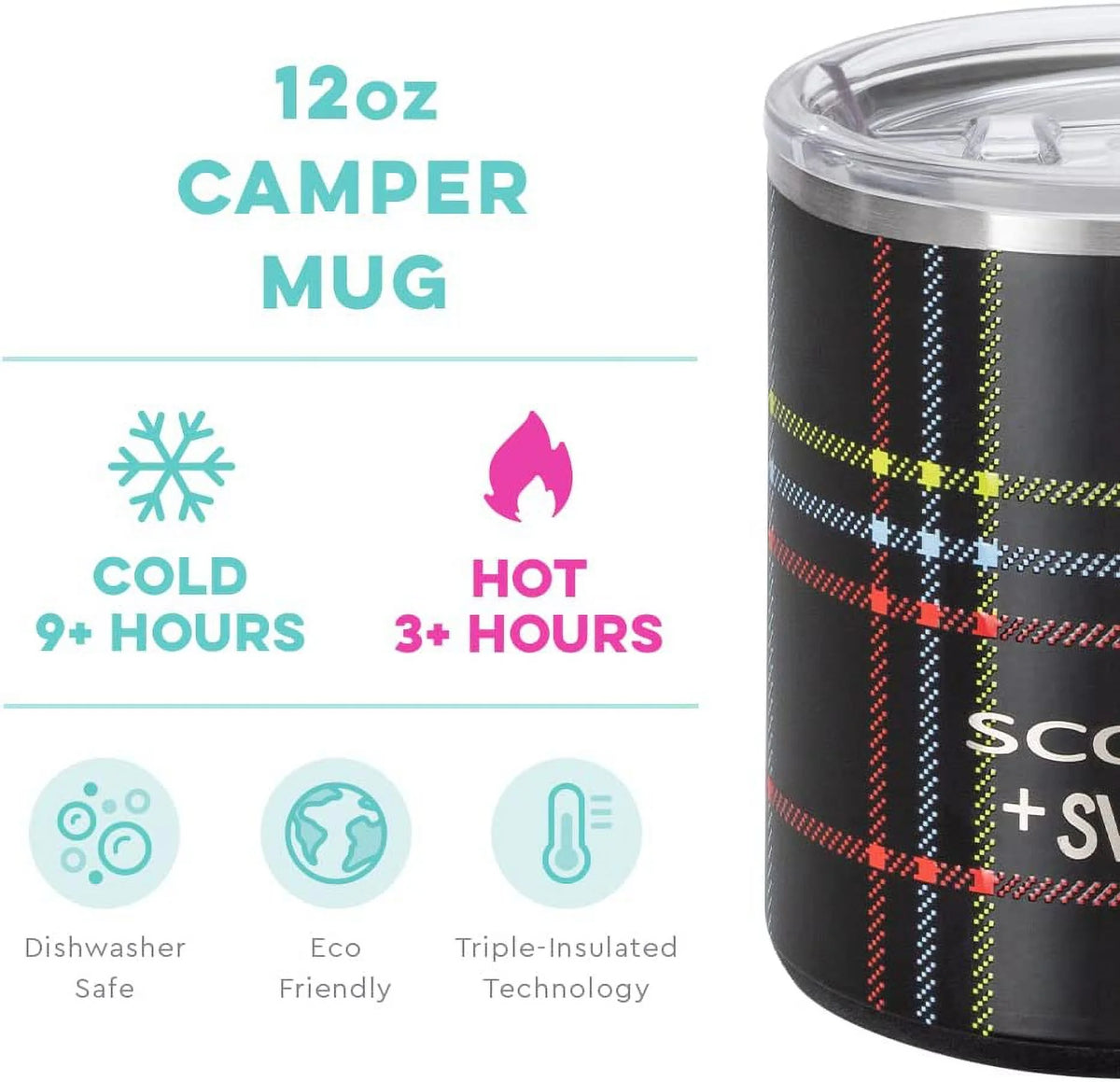 12oz Stainless Steel Insulated Travel Mug with Handle and Lid N322510