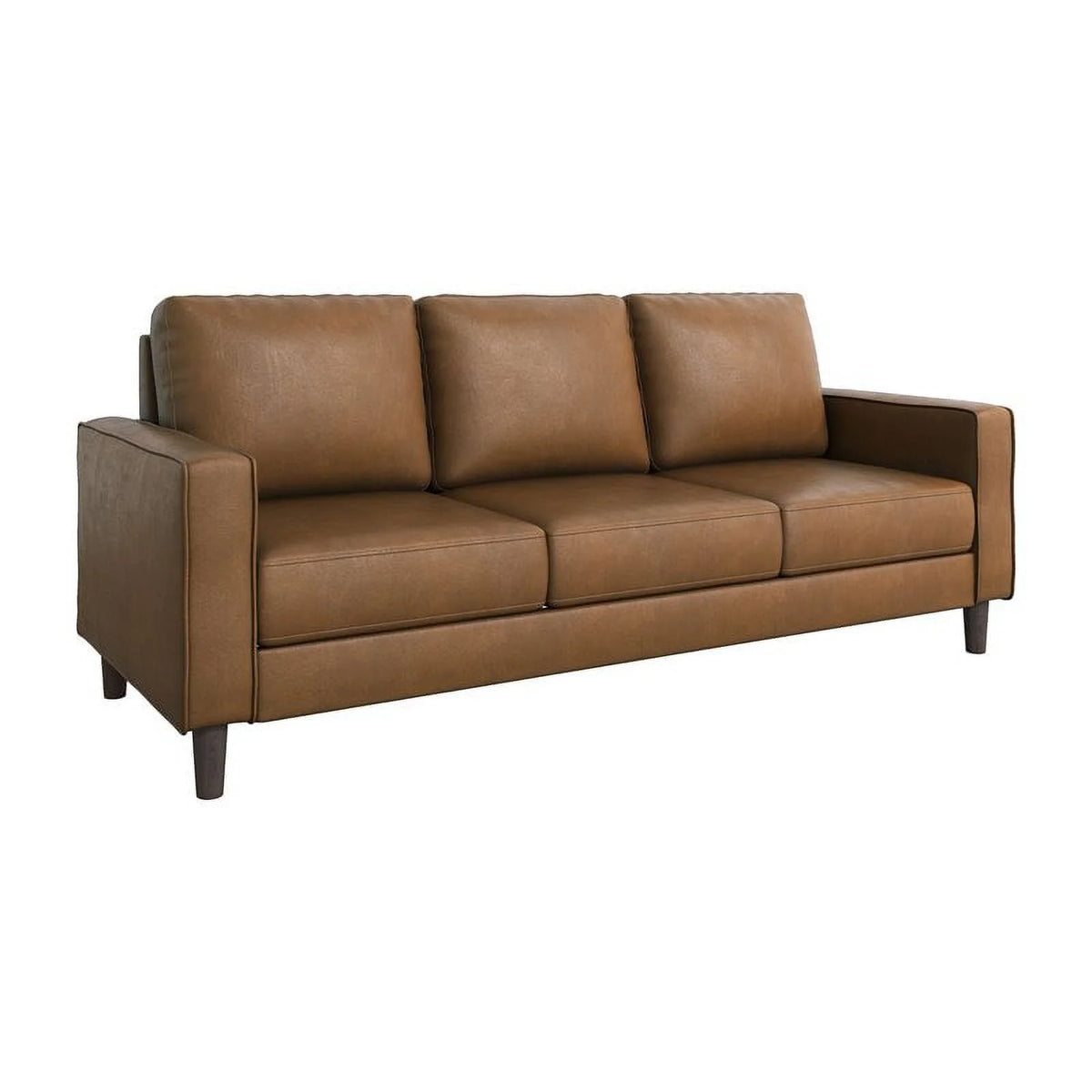 Brown Faux Leather 3 Seater Sofa N65043