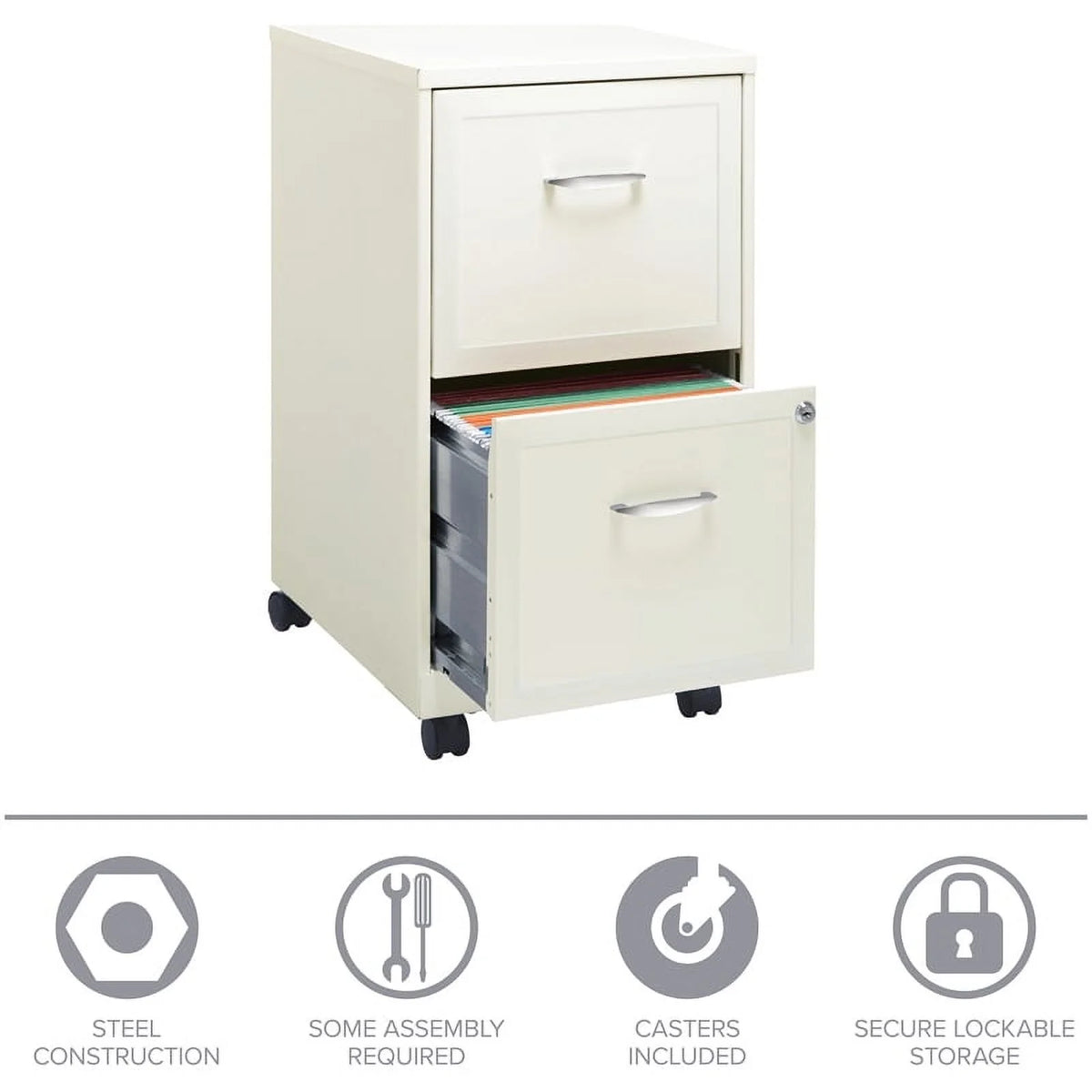 2 Drawer Steel Mobile File Cabinet D4486