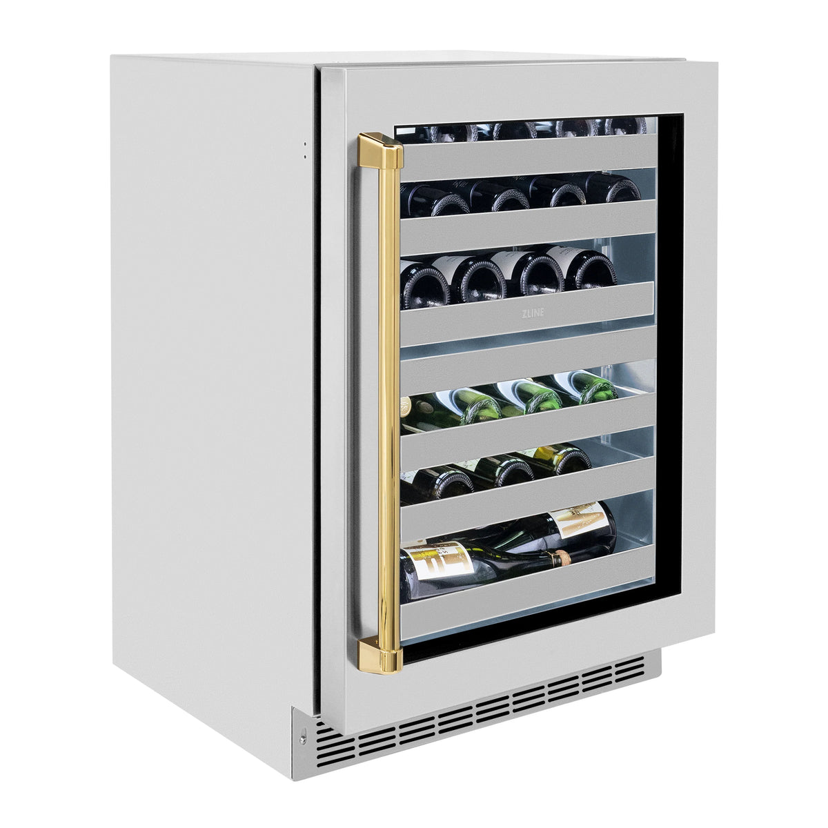 24 Bottle Dual Zone Wine Cooler with Stainless Steel Glass Door D4327