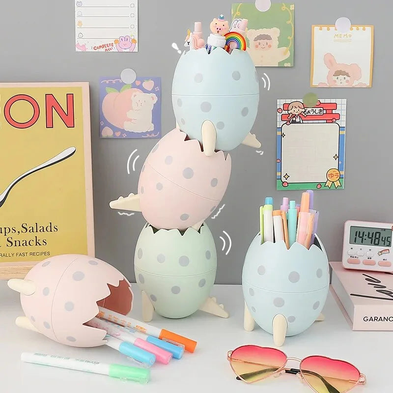 Kawaii Dinosaur Egg Pen Holder Large Capacity Desktop Stationery Storage Box I214555