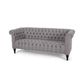 Grey Fabric Tufted 3 Seater Sofa T8430