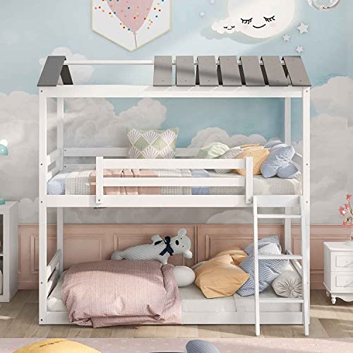 Queen Size Murphy Bed with Desk and 8 Shelves White L186745