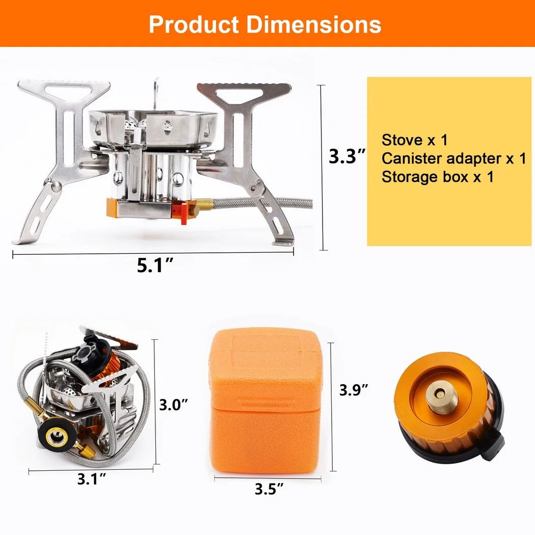 5800W Portable Foldable Camping Gas Stove with Piezo Ignition D9996