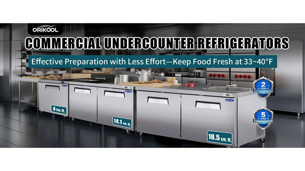 48" Undercounter Worktop Refrigerator Prep Table 14 Cu.Ft 2 Door E78996