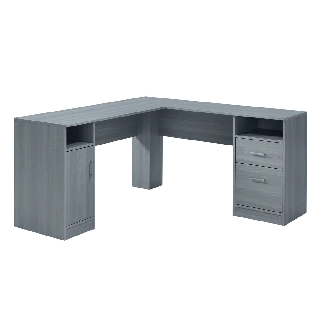 L-Shape Desk with Storage D3679