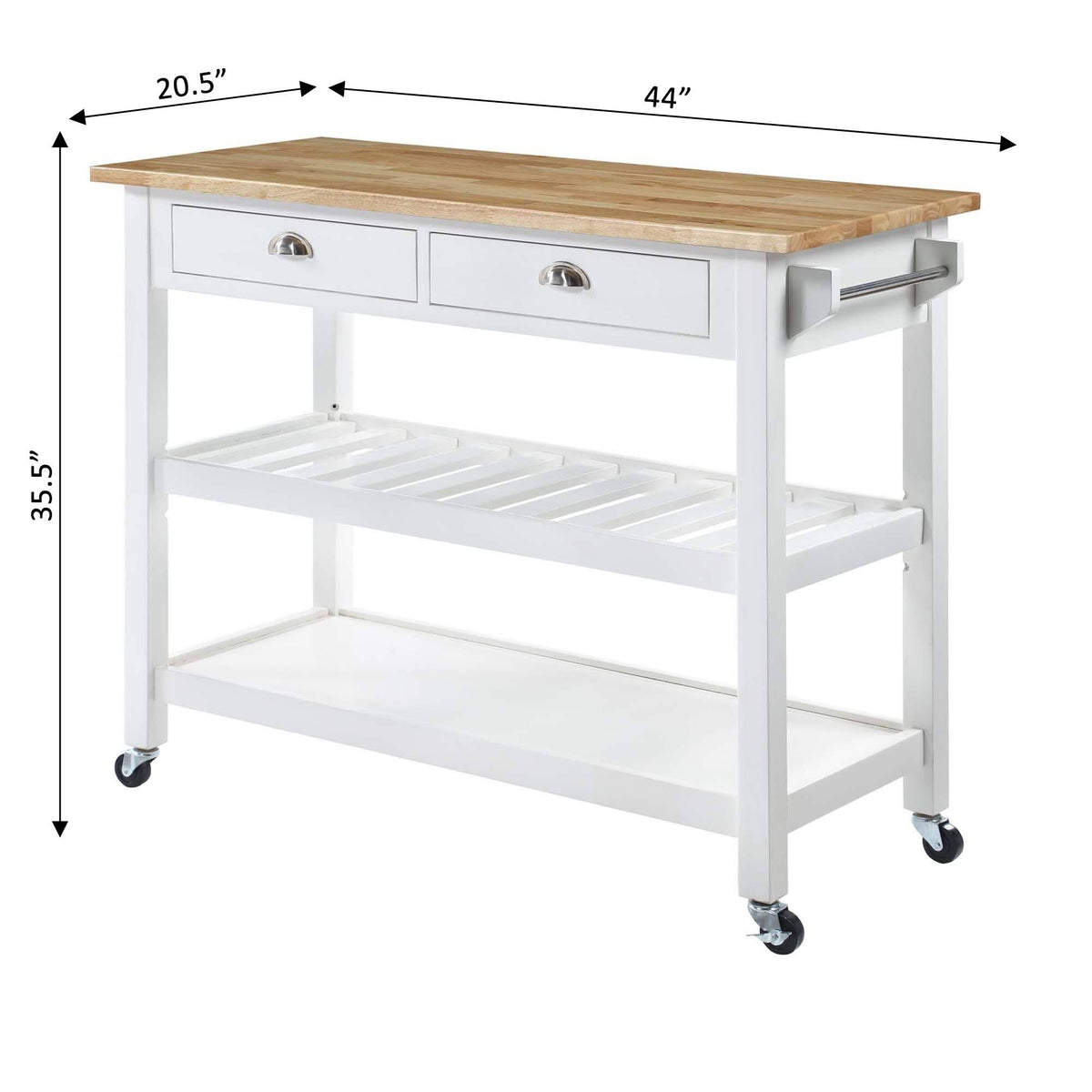 3 Tier Butcher Block Kitchen Cart with Drawers O53775