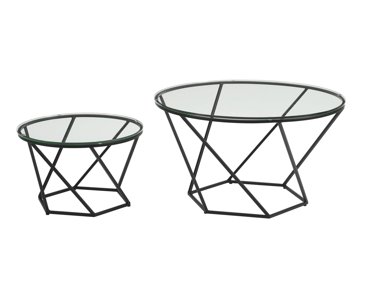 Geometric Glass Nesting Coffee Tables I336052