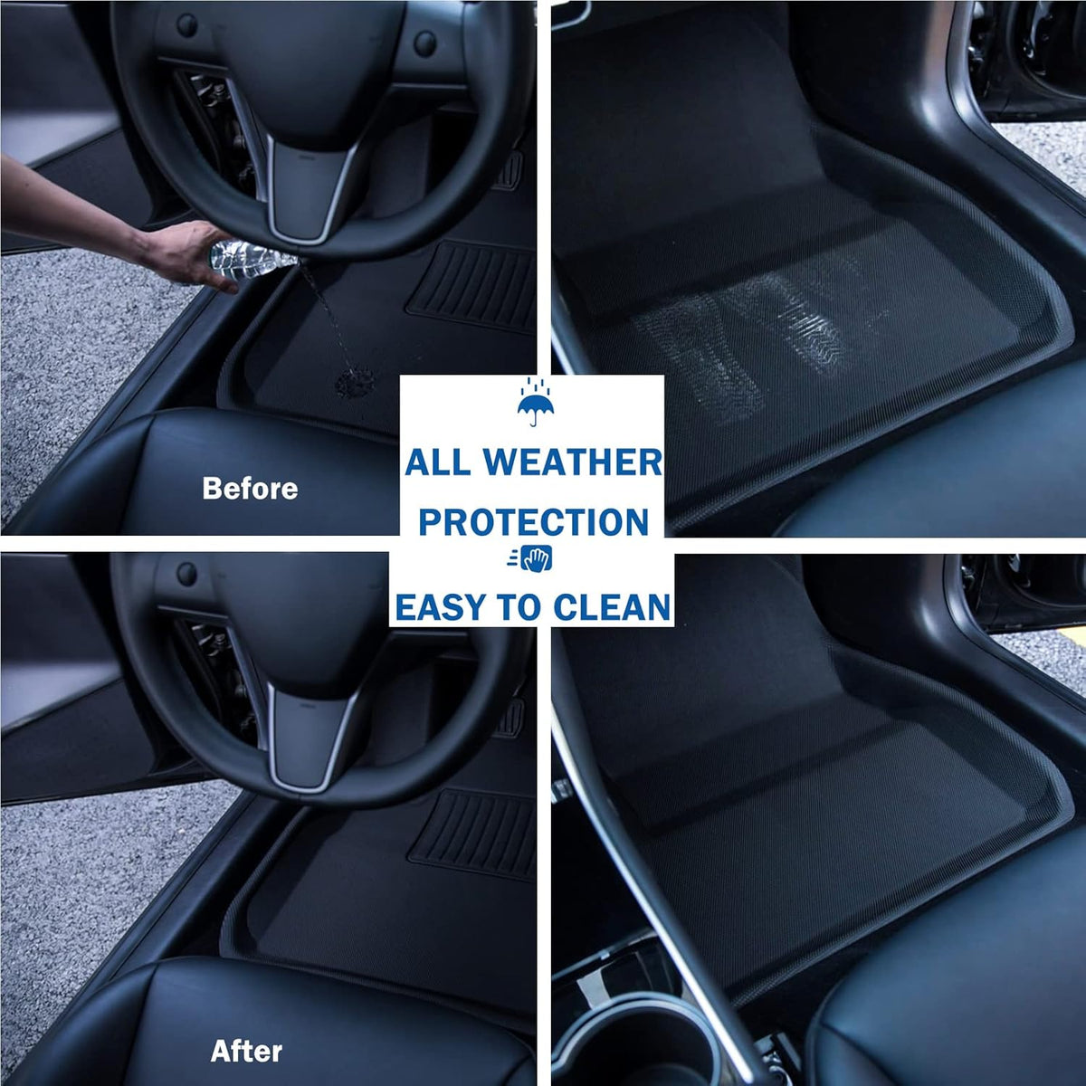 All Weather Floor Mats Custom Fit 3D Carpet Car Interior Accessories Black G91479