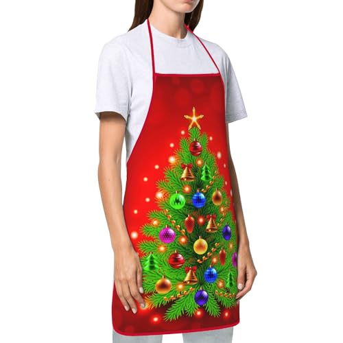 2Pcs Christmas Tree Snowman Kitchen Cooking Aprons E41600